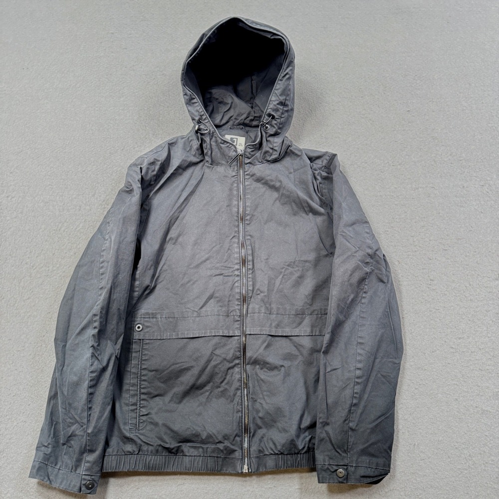 Jefusen Jacket Men's 4XL Gray Lined Hooded Windbreaker Lightweight Waterproof